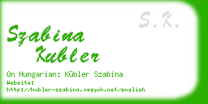 szabina kubler business card